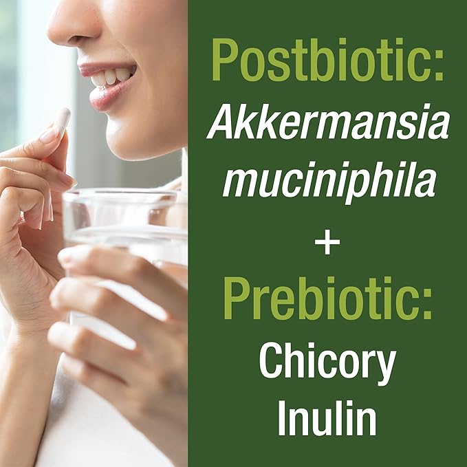 Peak Performance Akkermansia Probiotic to Increase GLP-1 Production - Ultra High Strength Akkermansia Muciniphila Live Strain with Prebiotic Fiber for Gut Health - Delayed Release 3rd Party Tested