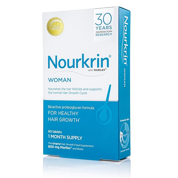 Nourkrin Woman for Healthy Hair Growth food supplement with Marilex biotin and silica 60 tablet pack (1 month supply)