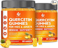 (2 Pack) Sugar Free Quercetin with Bromelain Gummies for Kids &amp Adult - Immune Antioxidant Seasonal Support 1000mg Quercetin Supplements with Bromelain Zinc Elderberry Vitamin C D3 E 120 Co