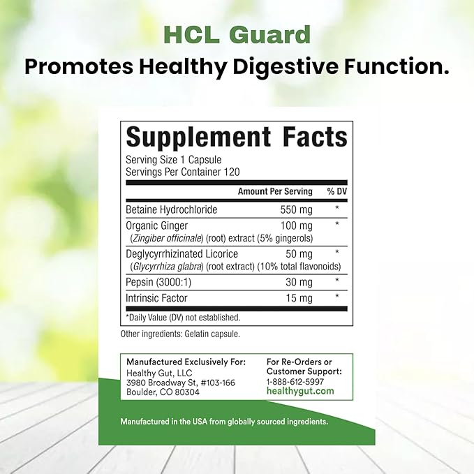 Healthy Gut HoloImmune 30 Capsules Tributyrin-X 90 Softgels HCL Guard 120 Capsules and HoloZyme 180 Capsules