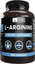 Pure Original Ingredients L-Arginine (365 Capsules) No Magnesium Or Rice Fillers Always Pure Lab Verified