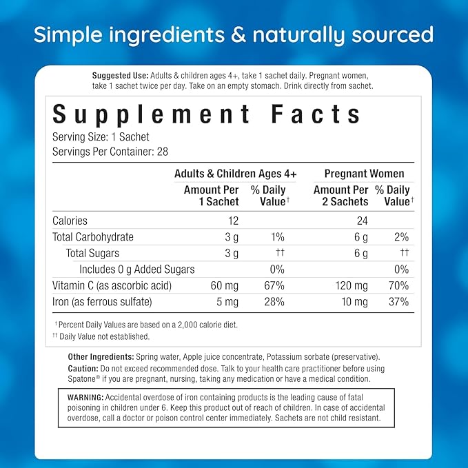 Liquid Iron &amp Vitamin C Supplement (28-Pack of 0.85 fl.oz) (Net. 23.8 fl oz.)