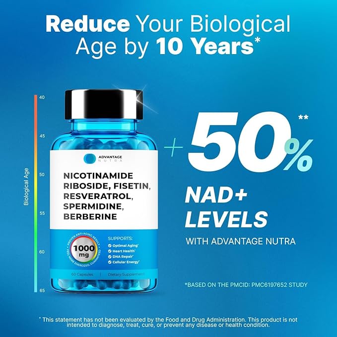 Liposomal Nicotinamide Riboside NR Supplement Resveratrol NAD : Nicotinamide 500mg w/Fisetin Resveratrol Powder Spermidine Berberine NAD Resveratrol Supplement 500 mg - 60 caps 2 Pack