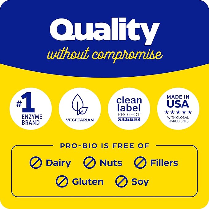 Enzymedica Pro-Bio Shelf Stable Stomach-Acid Resistant Probiotic for Healthy Digestion 10 Billion CFU 120 Count
