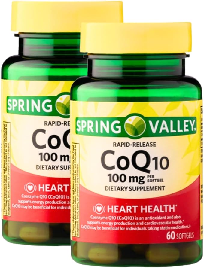 CoQ10 100mg – 60 Rapid Release Softgels Coenzyme Q10 Supplement Co Q10 100mg Capsules Antioxidant for Energy and Cardiovascular Health (Pack of 2)