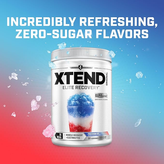 Xtend Original BCAA Powder 7g BCAAs and 2.5g L-Glutamine for Muscle Recovery Hydration and Lean Muscle Sugar Free Intra and Post Workout Drink with Electrolytes Freedom Ice 30 Servings