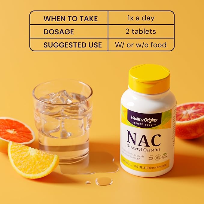 Healthy Origins NAC (N-Acetyl Cysteine) 1000 MCG for Immune Health &amp Cellular Function - 240 Tables