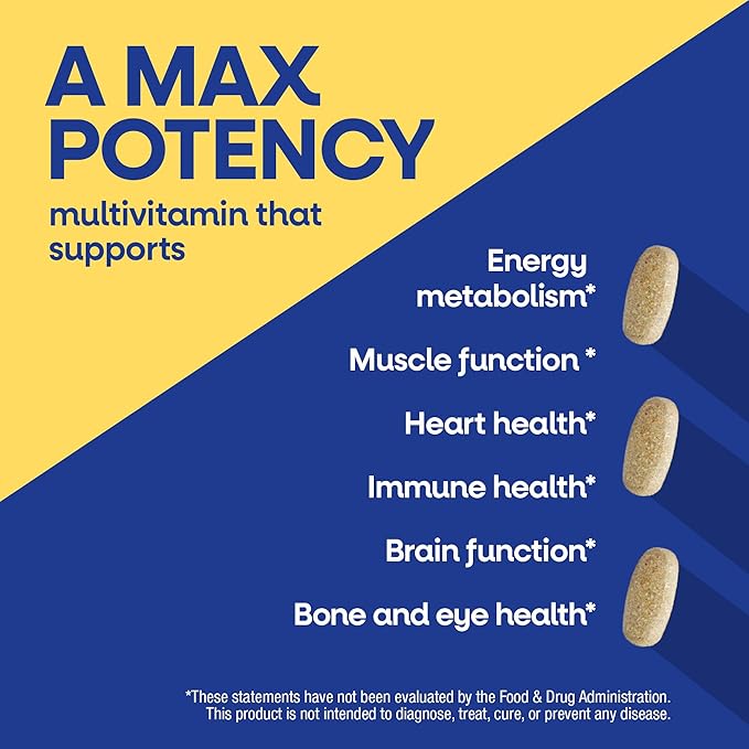 Nature’s Way Alive! Men’s Max3 Potency Daily Multivitamin High Potency Multivitamin for Men with B-Vitamins for Cellular Energy* Supports Heart Muscle and Eye Health* 90 Tablets