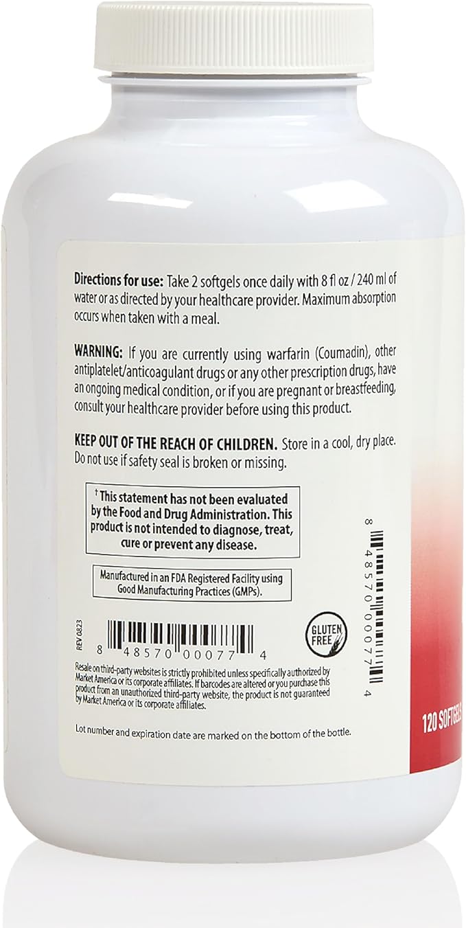Heart Health Essential Omega III Fish Oil with Vitamin E – High EPA &amp DHA for Heart Triglyceride &amp Blood Flow Support Lemon Oil Gluten-Free Non-GMO 60 Servings