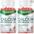 Calcium Magnesium Zinc Gummies with Vitamin D3 &amp K2 - High Potency Enhanced Absorption -120 Strawberry Gummies Flavored