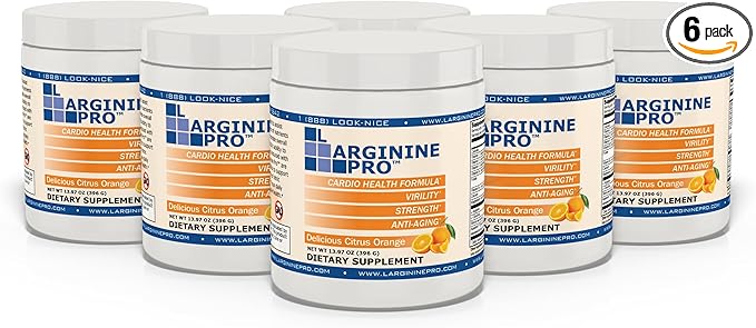 L-ARGININE PRO | 5500mg L-Arginine Plus L-Citrulline 1100mg Orange Powder Drink Mix Supplement for Increased Nitric Oxide Production