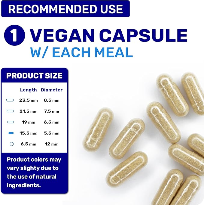 Wellzymes® Amylase for Enhanced Starch Digestion | Single Enzyme | 27000 DU Amylase per Capsule | Helps Digest Meals &amp Snacks High in Complex Carbohydrates | 180 Vegan Capsules