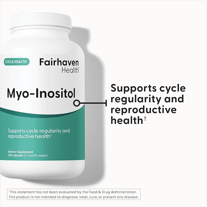 Fairhaven Health Myo-Inositol Supplement for Women and Men | Vitamin B8 2000mg | Vegan Inositol Powder Capsules | Gluten Dairy and Soy Free | 240 Myo Inositol Capsules