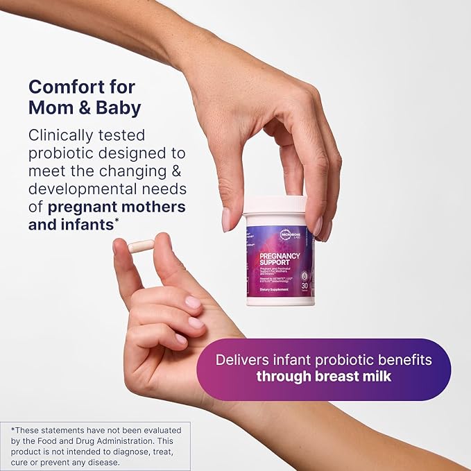 Microbiome Labs Pregnancy Support - Prenatal &amp Postpartum Probiotics for Women - Probiotic Supplements to Support Gut Health &amp A Balanced Vaginal Microbiome Through Breastfeeding (30 Capsules)