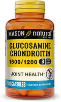 MASON NATURAL Glucosamine Chondroitin 1500/1200 3 Per Day with Vitamin C - Supports Joint Function for Normal Flexibility &amp Mobility* 180 Capsules