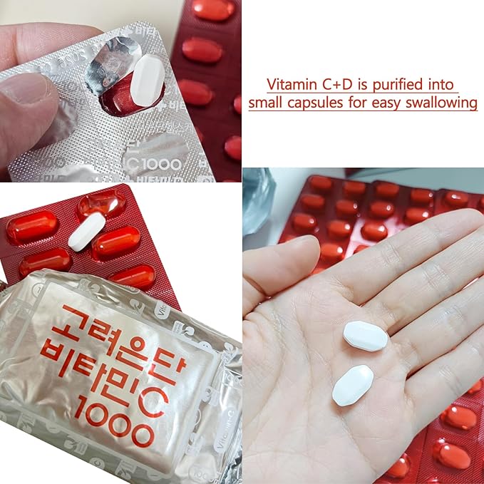 Individually Packaged Vitamin C+D for Korea Vitamin K.O.R.E.A.E.U.N.D.A.N Vitamin C 1000mg (60 Days Supply / 120 Tablets 72g)