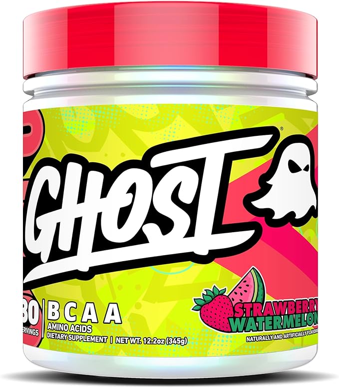 GHOST BCAA Powder Amino Acids Supplement Strawberry Watermelon - 30 Servings - Sugar-Free Intra Post &amp Pre Workout Amino Powder &amp Recovery Drink 7G BCAA