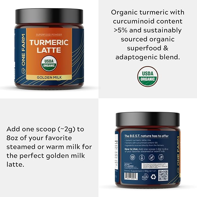 One Farm Organic Turmeric &amp Gut Health Powder Bundle More Than 5% Curcuminoids Bone Broth Prebiotics Adaptogens &amp Mushrooms – USDA Organic Non-GMO Grass-Fed Digestive &amp Immune Suppor