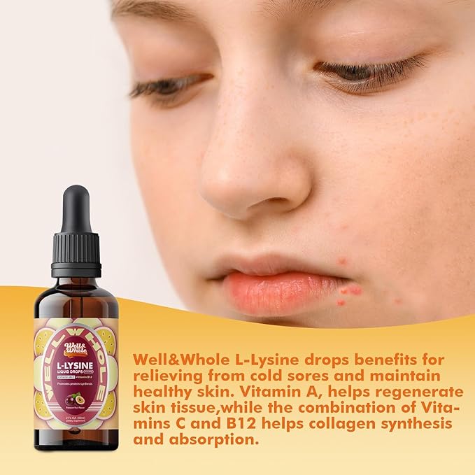 Well&ampWhole L-Lysine Supplement Liquid Drops and Sulforaphane Supplement from Broccoli Sprouts
