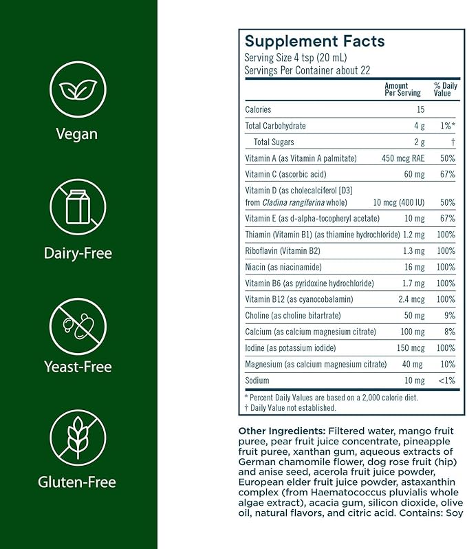 Flora - Daily Multi Essentials+ Liquid Multivitamin Formula 13 Essential Vitamins &amp Minerals 15 Fl Oz (Pack of 2)