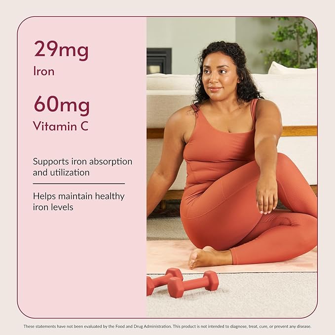 Bariatric Advantage Chewable Iron 29 mg - for Bariatric Surgery Patients - Iron with Vitamin C - No Iron Taste - Ferrous Fumarate &amp Carbonyl Iron Supplement - Passion Fruit - 90 Count