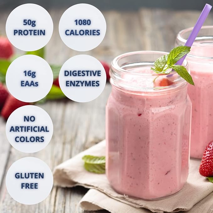 Gaspari Nutrition Real Mass: Advanced Weight Gainer Protein and Complex Carb Blend 50g Protein 16g EAAs Gluten-Free 12 lbs (Strawberry Milkshake)