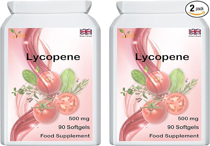 Ved Lycopene 500 mg | 90 softgel 6 Month Supply.(Pack of 2)