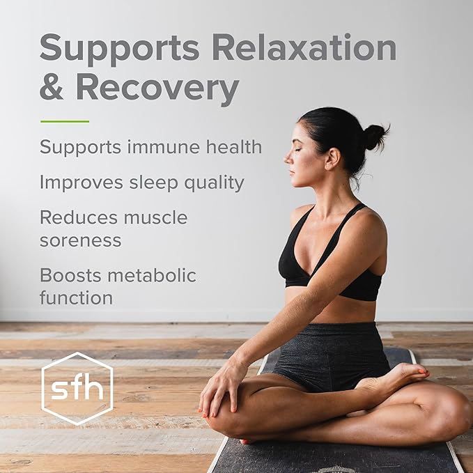 SFH Magnesium Glycinate Capsules 183mg | Chelated Magnesium Bisglycinate Supplement for Sleep Relaxation &amp Muscle Recovery | High Absorption | Gentle on Stomach | 90 Capsules (45-Day Supply)
