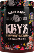 Black Magic Keyz Amino Acid Matrix Powder - Muscle Recovery &amp Endurance - EAA's BCAA's &amp Taurine - Keto No Sugar Caffeine Free - Strawberry Mojito - 14.81 oz