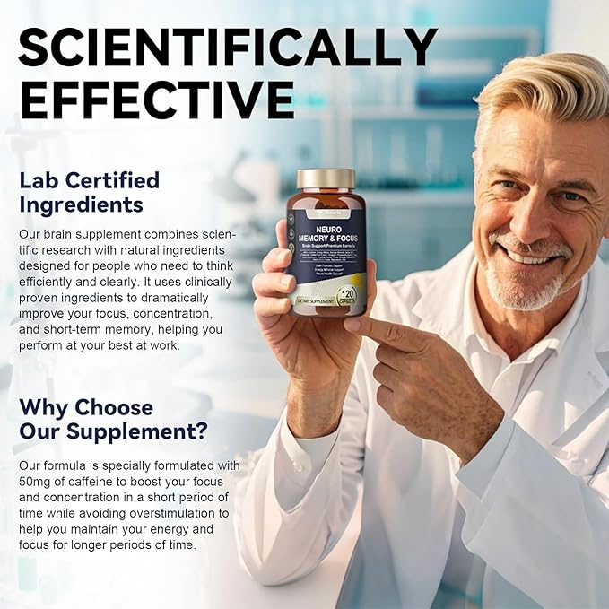 Totaria C-ognitive with Caffeine Pills L-Tyrosine Alpha GPC Ginkgo Biloba Bacopa Monnieri Brain Supplement for Memory and Focus Brain Nootropic Support - Non-GMO Gluten Free (2 Packs)