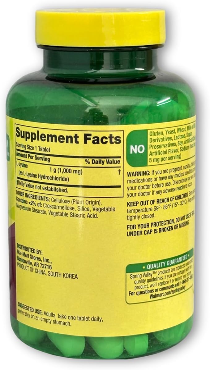 Llysine 1000mg Tablets- 100ct (Pack of 2)