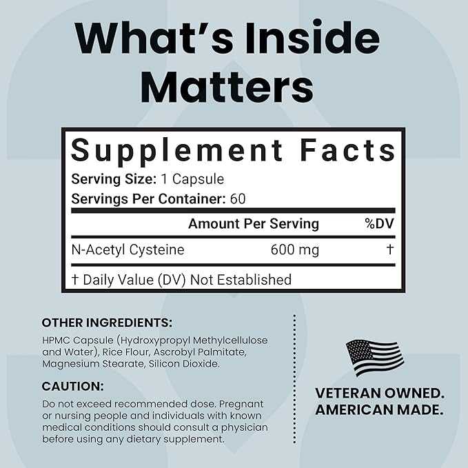 Luma Nutrition NAC 600 mg Capsules - NAC Supplement N-Acetyl Cysteine for Antioxidant Respiratory &amp Cellular Support - Supports Immune Function Exercise Recovery - GMP and Made in USA
