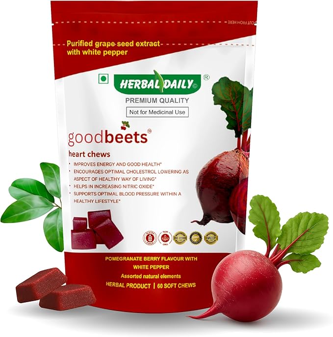 Goodbeets Soft Chews | Non-GMO Grape Seed Extract &amp Beet Powder Help Maintain Healthy Circulation Blood Pressure &amp Energy
