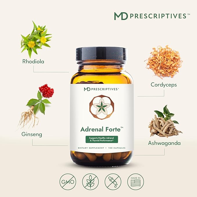 MD Prescriptives - Adrenal Forte - Adrenal Support Supplement* with Ashwagandha &amp Rhodiola - 120 Capsules