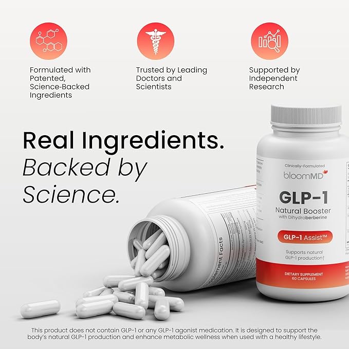 GLP-1 Natural Booster with Dihydroberberine Dietary Supplement for GLP-1 Production Support 60 Capsules