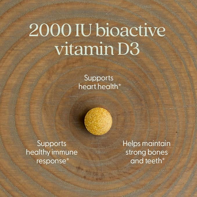 New Chapter Fermented Vitamin D3 2000 IU Organic ONE Daily for Immune Heart &amp Bone Support + Whole-Food Turmeric Adaptogenic Reishi Mushroom 100% Vegetarian Gluten Free 90 Count