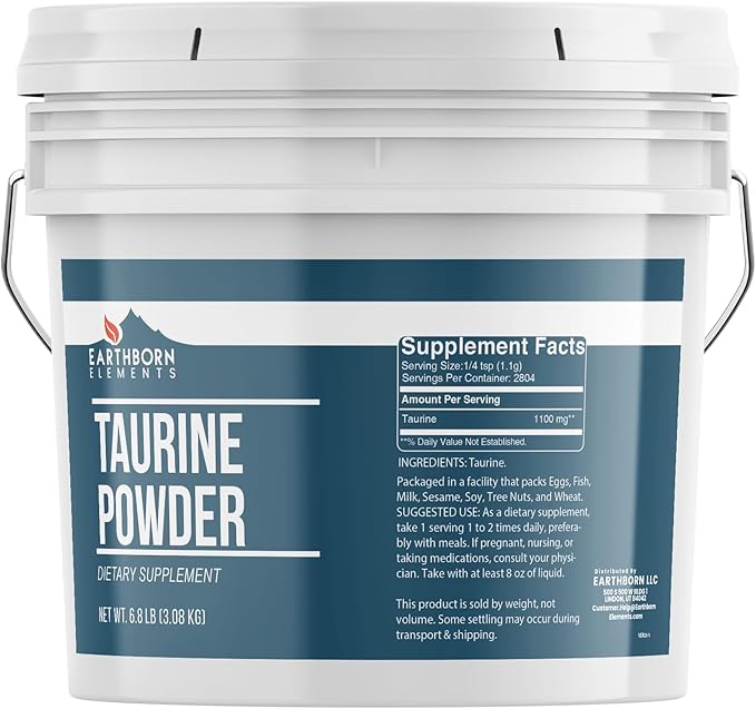 Earthborn Elements Taurine Powder 1 Gallon Bucket Dietary Supplement No Additives