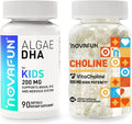 Choline Supplements with Algal Sourced DHA Softgels Bundle for Brain Health &amp Cognitive Function Support