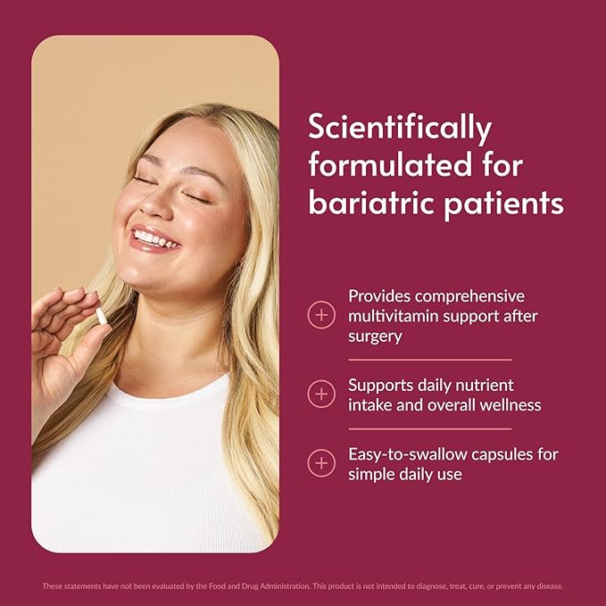 Bariatric Advantage Multi Formula Without Iron High Potency Daily Multivitamin for Bariatric Surgery Patients with 22 Essential Vitamins and Nutrients - 540 Capsules