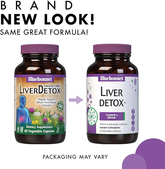 Bluebonnet Nutrition Liver Detox Liver Health* Antioxidant Protection* Soy-Free Gluten-Free Kosher Certified Non-GMO Dairy-Free 60 Vegetable Capsules 60 Servings