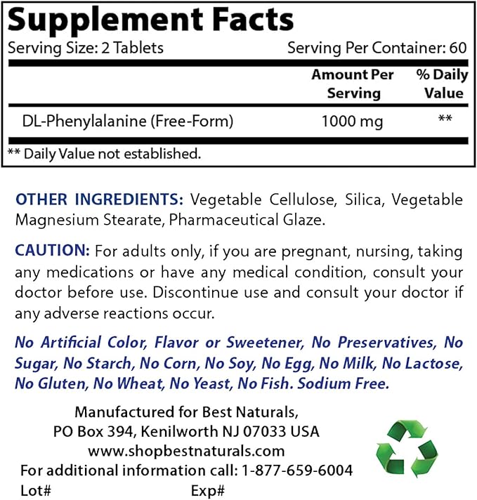 Best Naturals DLPA 500 mg &amp 5-HTP 100 mg