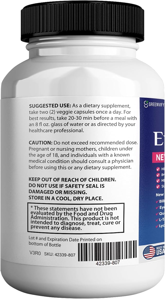 EyeFortin MAX Eye Health Supplement 60 Capsules Extra Strength with Lutein Vitamins A C E B12 Bilberry Extract 30 Day Supply (3)