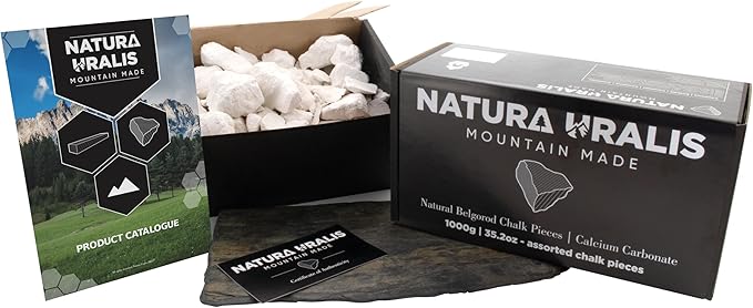 Premium Belgorod Chalk Chunks | White Chalk Chunks - Amazing Crunch Satisfying Earthy Velvety and Firm Texture ASMR Sensation Natural Calcium Carbonate (Large (35oz))