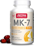 Jarrow Formulas MK-7 90 mcg - Bioactive Form of Vitamin K2-120 Servings (Softgels) - for Bone &amp Cardiovascular Health - Vitamin K2 MK-7 Dietary Supplement - Gluten-Free