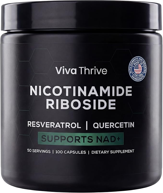 Advanced NAD+ Complex - NMNH Supplement Alternative - 50 Day Supply - Triple Action NAD+ Supplement - Nicotinamide Riboside - Resveratrol - Quercetin - Third-Party Tested - Made in USA