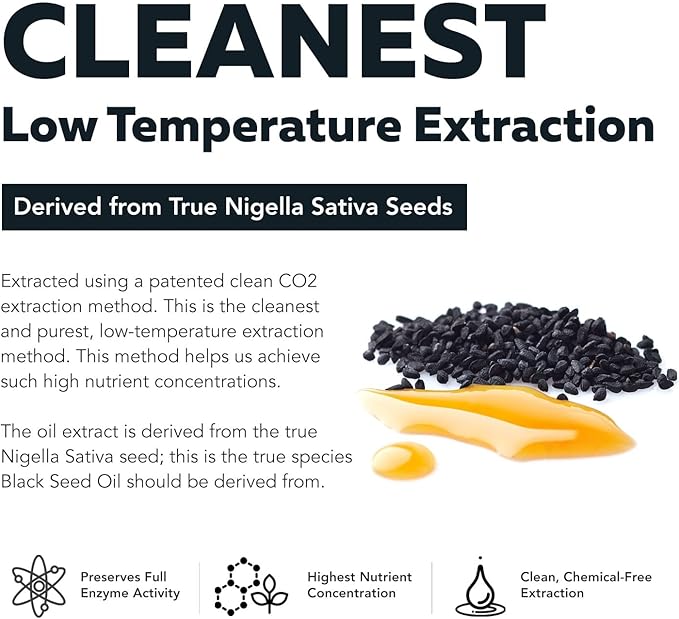 Black Seed Oil Softgels | 5% Thymoquinone - TQ-Advanced® | High Potency - 500 mg per Capsule - 15:1 Concentrate from Nigella Sativa Extract Raw Form Vegan Formula Glass Bottle (60 Softgels)