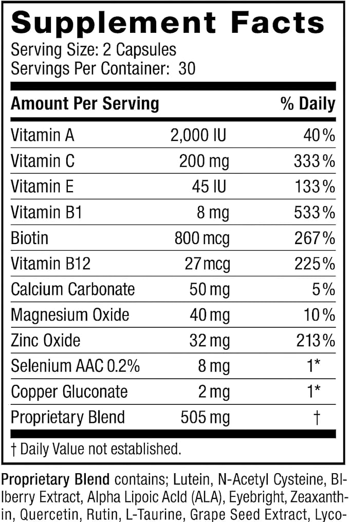 Soporte para Los Ojos Vision Health 60 Capsules