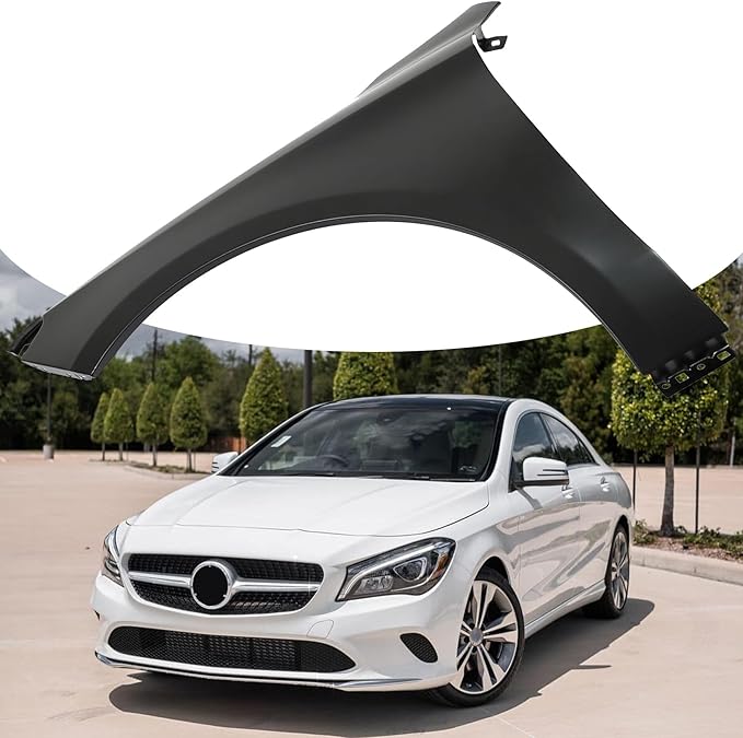 munirater Black Wheel Housing Cover Primed Steel Front Left Replacement for 2014-2019 CLA250 CLA45 AMG 1178810101 MB1240148