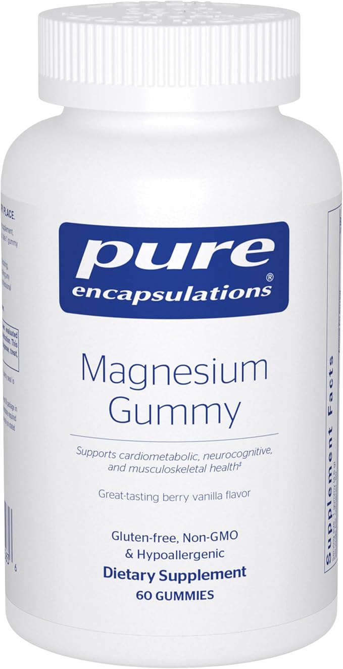 Pure Encapsulations Magnesium Gummy - Magnesium Citrate - Supports Heart Health &amp Relaxation* - for Children &amp Adults - Vegan &amp &lt0.5g Sugar per Gummy - 60 Gummies