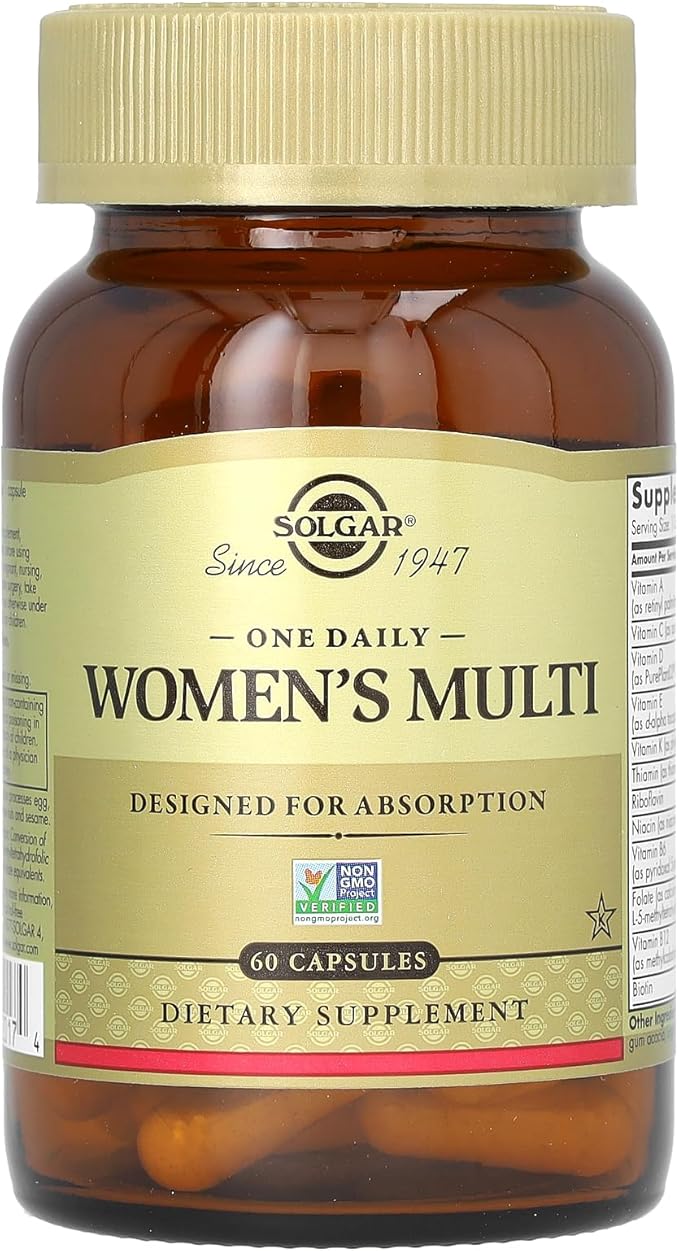 Solgar One Daily Women's Multi Whole Body Support Highly Absorbable Delayed Release Vitamin for Women Supplement for Immune Heart Energy Stress Hair Skin Nails &amp Reproductive Health 60 Servi